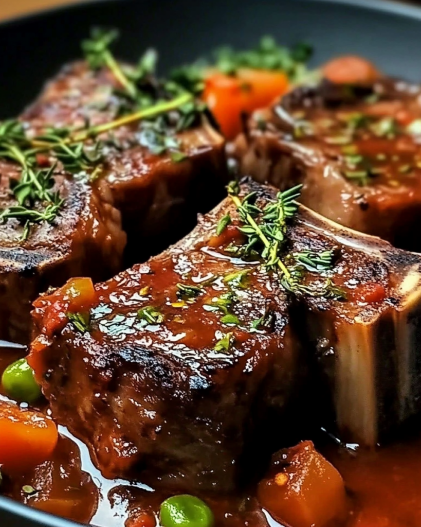 Mediterranean-Style Braised Lamb Chops in Rustic Herb Tomato Sauce