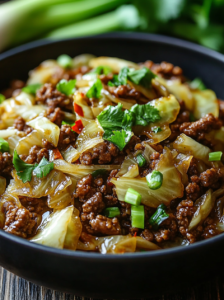 Savory Soy-Glazed Mongolian Beef Bowl with Garlic Cabbage