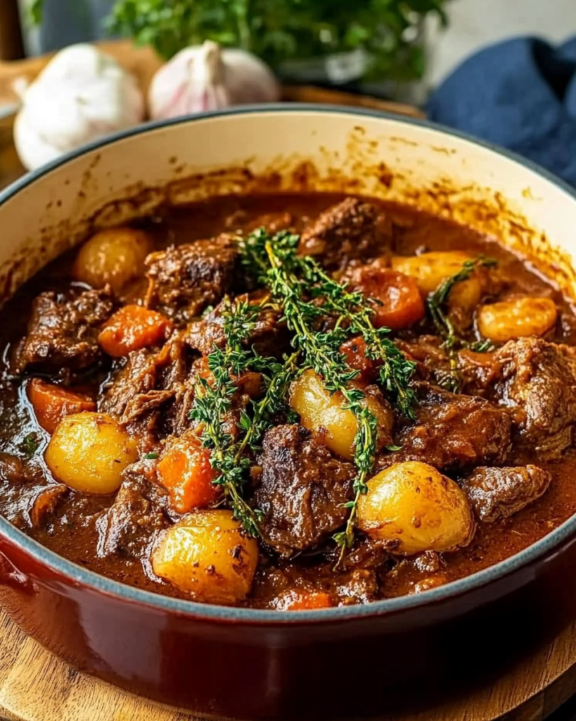 Rustic Tuscan-Style Beef Casserole with Hearty Vegetables
