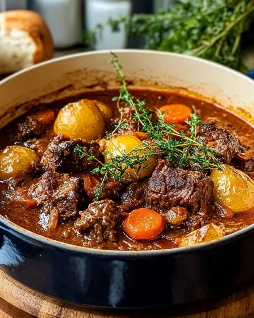 Rustic Tuscan-Style Beef Casserole with Hearty Vegetables