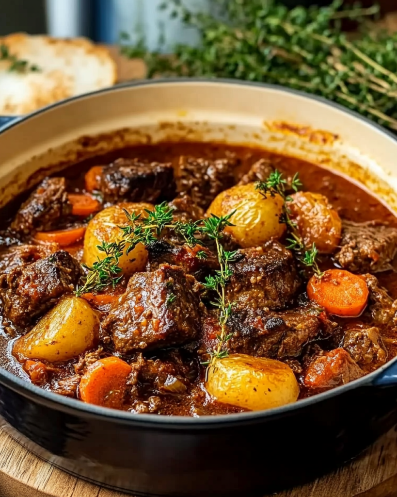 Rustic Tuscan-Style Beef Casserole with Hearty Vegetables