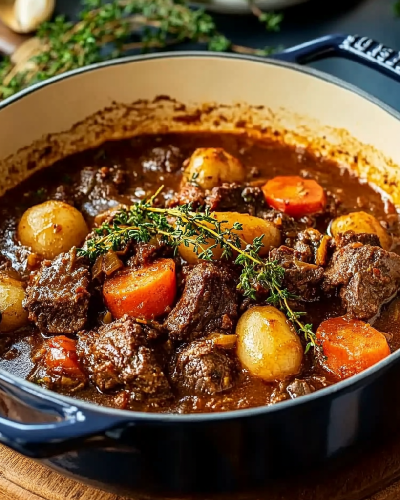 Rustic Tuscan-Style Beef Casserole with Hearty Vegetables