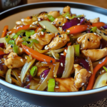 Savory chicken and cabbage stir-fry with garlic-soy glaze