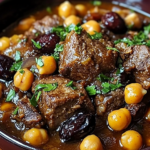 Moroccan lamb tagine with prunes, chickpeas, and saffron