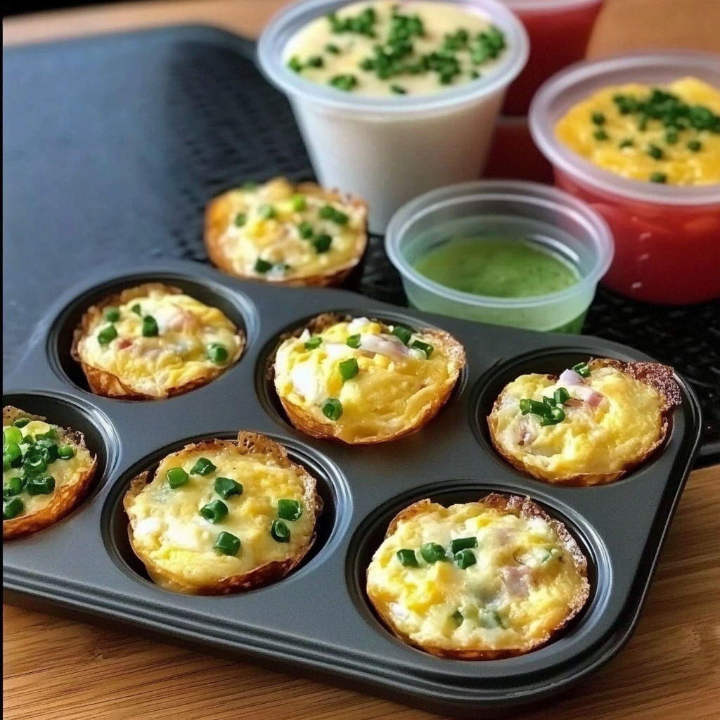 Easy breakfast egg muffins with vegetables and cheese