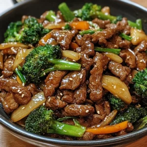 Fresh ingredients for Asian Sweet Ginger Beef Stir Fry