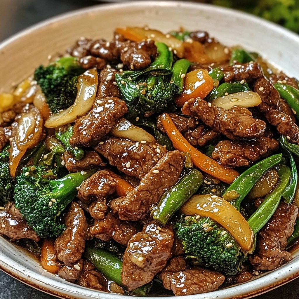 Fresh ingredients for Asian Sweet Ginger Beef Stir Fry