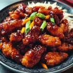 Savory crispy Dragon Chicken coated in spicy Indo-Chinese sauce with bell peppers and spring onions